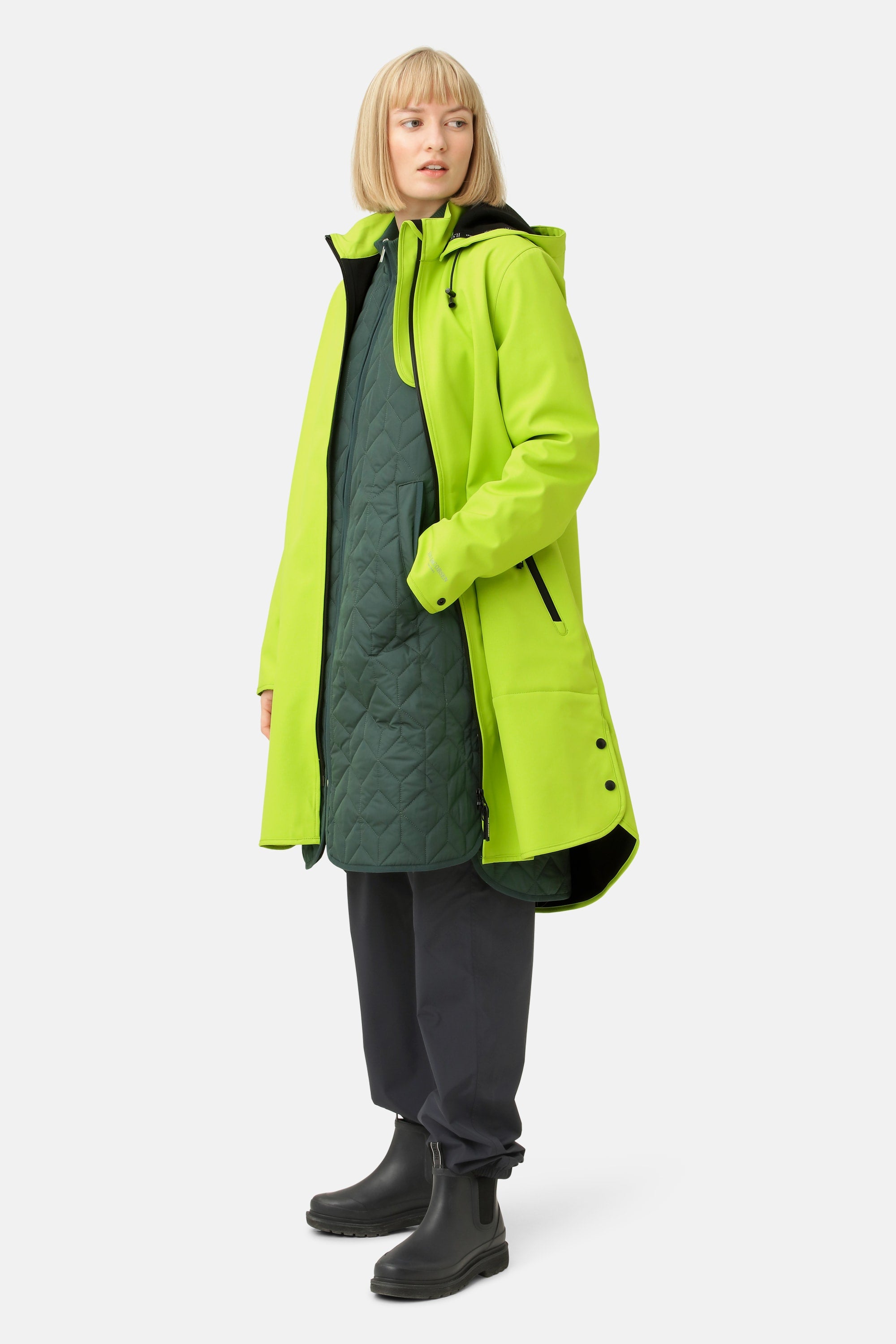Softshell Regnjakke A-fasong - Lime Green
